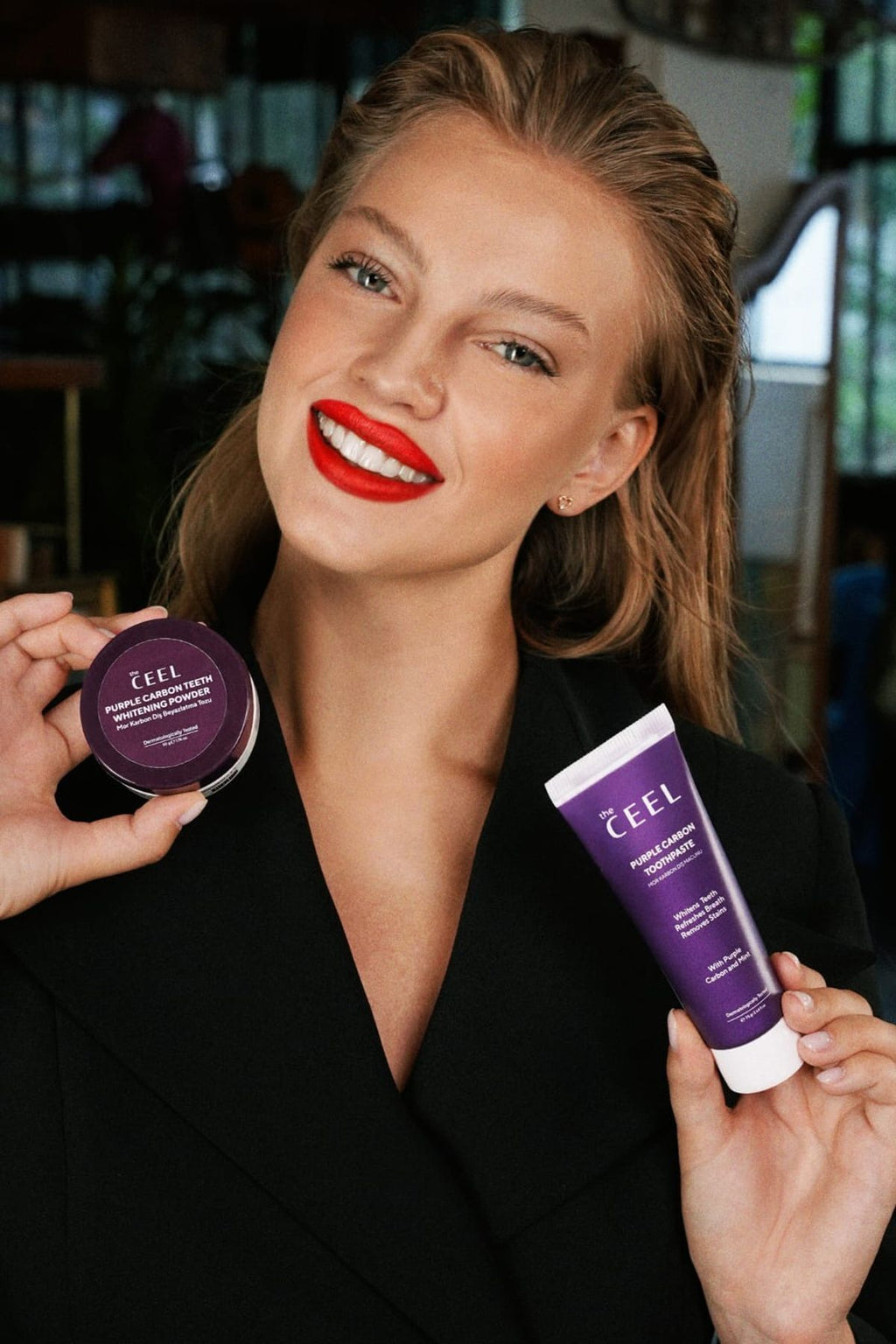 Set za izbeljivanje zuba - ljubičasti prah i pasta