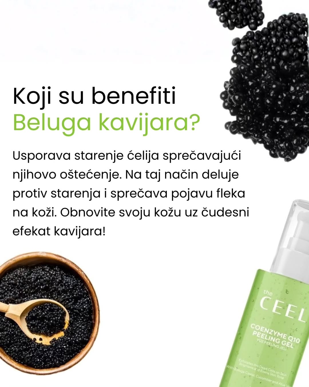 Piling Gel za Lice sa Ekstraktom Beluga Kavijara i Koenzimom Q10