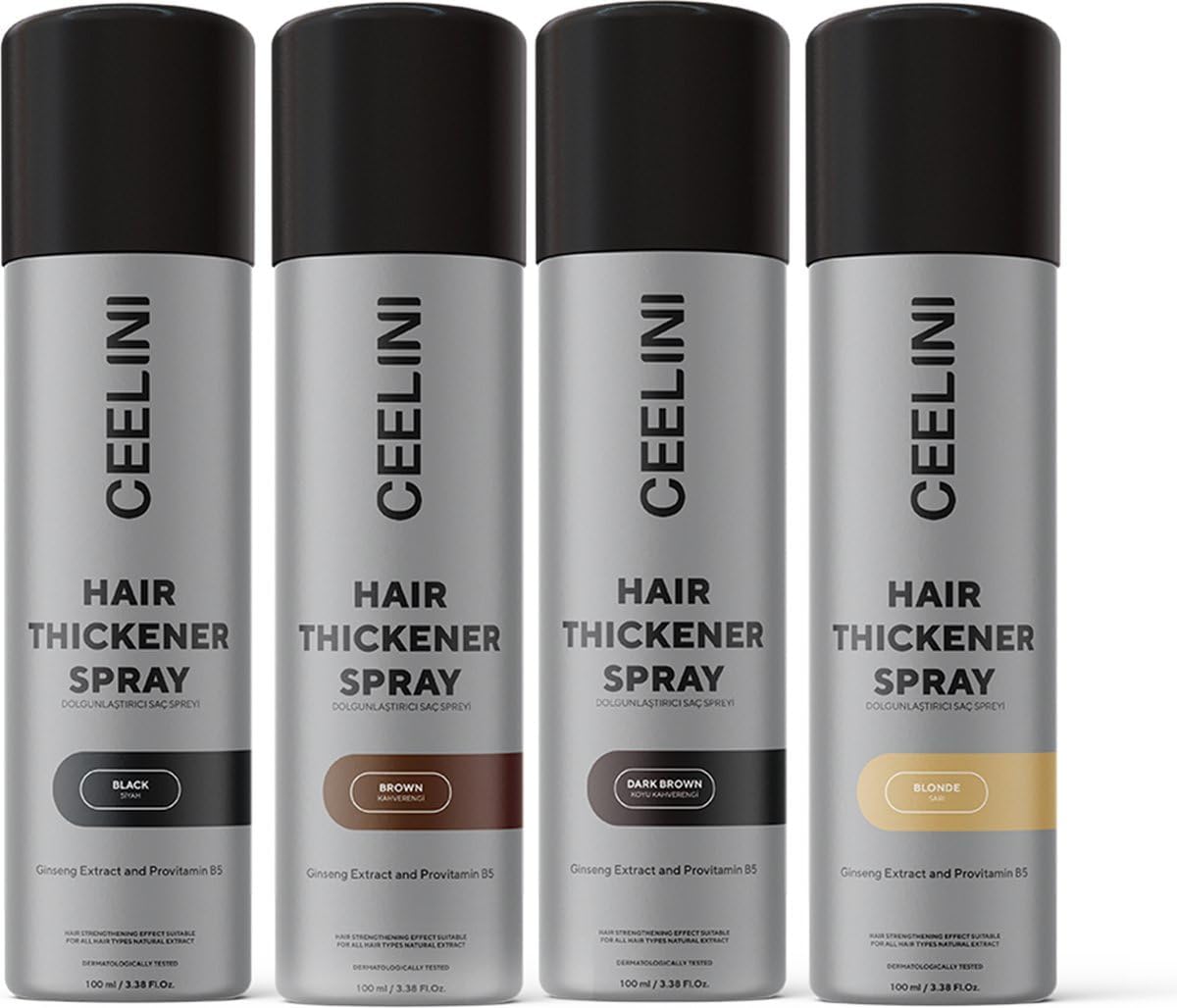 Ceelini sprej za gustu kosu sa keratinskim vlaknima - prirodan volumen i pun izgled za 15 sekundi (100 ml)