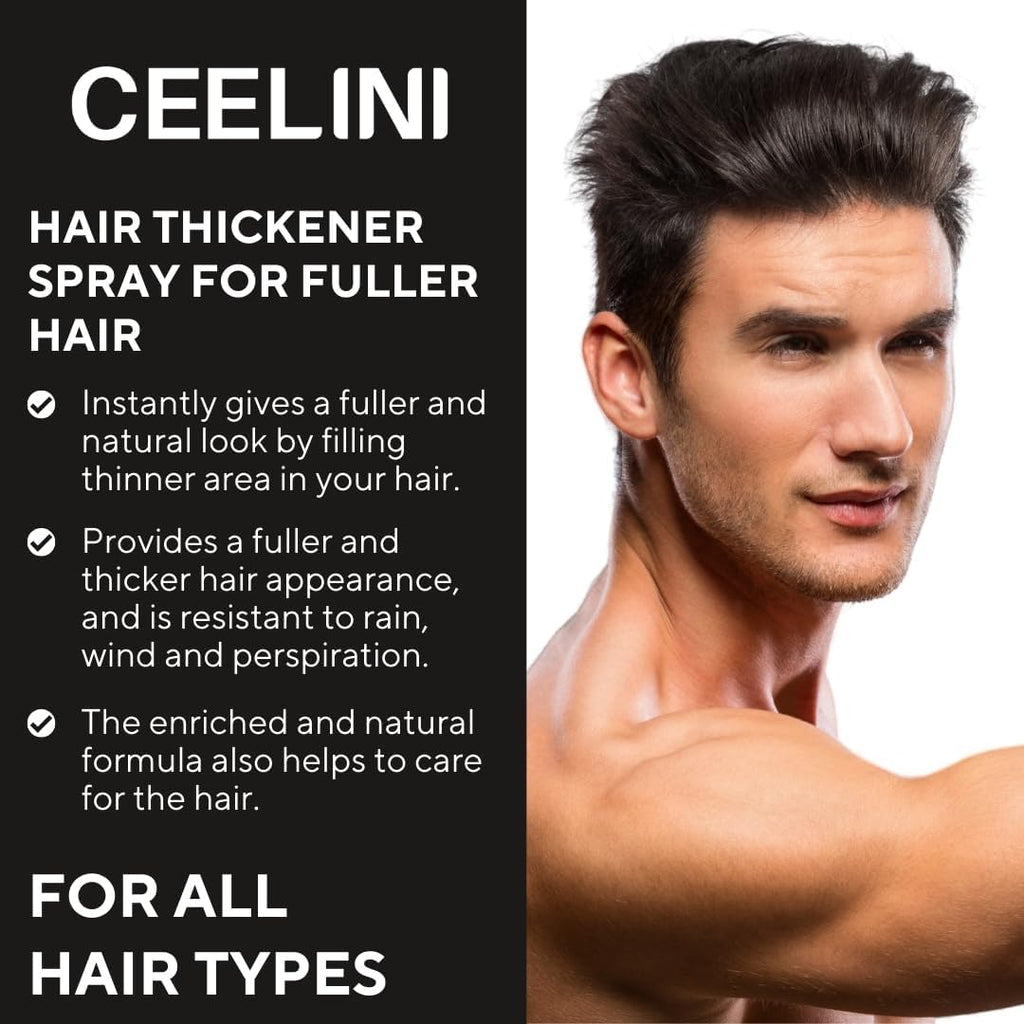Ceelini sprej za gustu kosu sa keratinskim vlaknima - prirodan volumen i pun izgled za 15 sekundi (100 ml)
