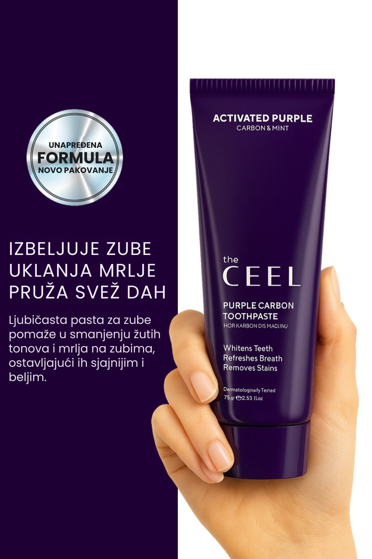 Set za izbeljivanje zuba - ljubičasti prah i pasta